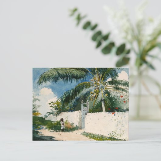 Een tuin in Nassau Winslow Homer Briefkaart (Staand voorkant)