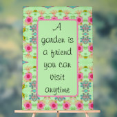 Een tuin is een vriend acryl bord (Neutraal)