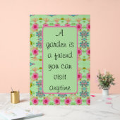 Een tuin is een vriend acryl bord (Huwelijk)