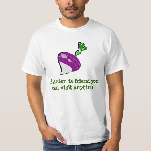 Een tuin is een vriend... schattig tuinend. t-shirt (Voorkant)