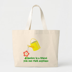 Een tuin is een vriend... schattige bloementeelt. grote tote bag