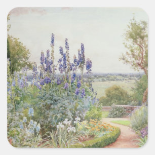 Een tuin nabij de Theems (w/c) Vierkante Sticker