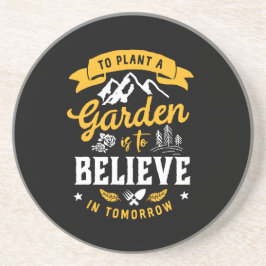 Een tuin Plant is geloven in het volgende citaat Zandsteen Onderzetter