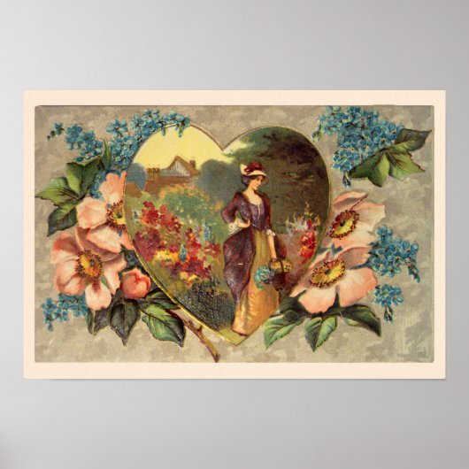 Een tuin van het Canvas van de Valentijn van de Bl Poster (Voorkant)
