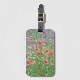 Een tuin van wilde bloemen bagagelabel