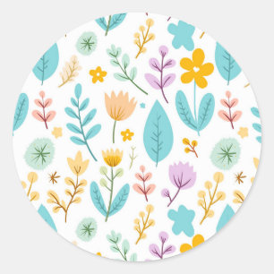 Een tuin vol kleuren ronde sticker