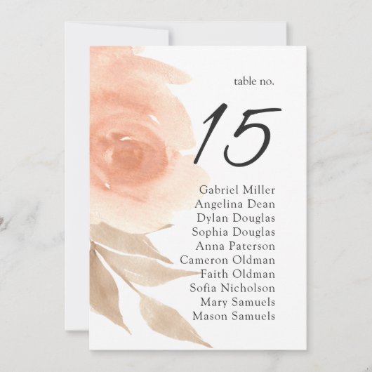 Een tuinbruiloft-zittingskaart. Zomertabelplan Kaart (Voorkant)