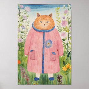 Een tuinkat poster