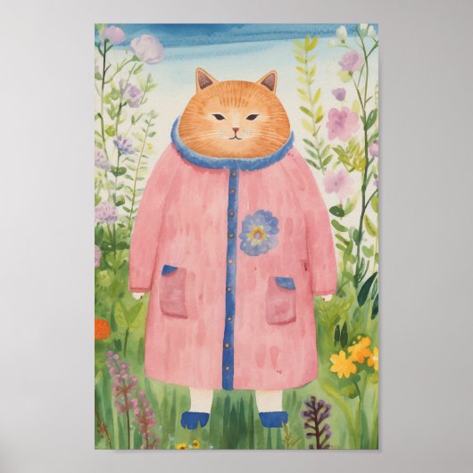 Een tuinkat poster (Voorkant)