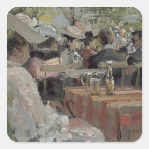 Een tuinrestaurant, 1906 vierkante sticker