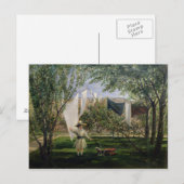 Een tuinscène met een jongen briefkaart (Voorkant / Achterkant)