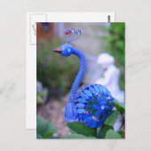 Een tuinvredestuin blauwgroen en groen briefkaart (Voorkant / Achterkant)