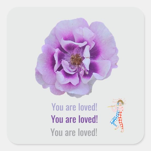 Een tulp bloem vierkante sticker (Voorkant)