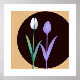 Een tulp en zijn schaduw — maar met een twist. poster