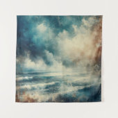 Een turbulente oceaanscène oude foto wandkleed (Voorkant)