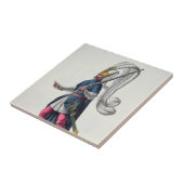 Een Turkse Janissary die in kostuum de oorlog zal  Tegeltje (Zijkant)