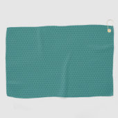 Een turquoise handdoek met waffelstructuur hangt v (Horizontaal)