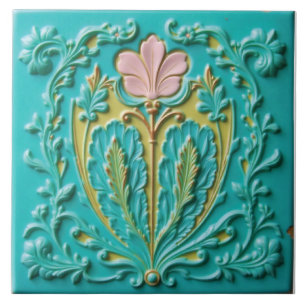 Een turquoise ontwaken in de lente tegeltje