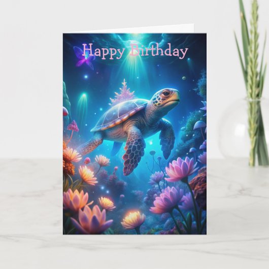Een Turtle Birthday Kaart (Voorkant)