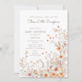 Een, twee, drie kleine pompoenen Baby shower Kaart (Voorkant)