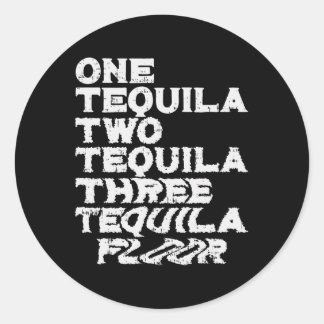 Een Twee Drie Tequila Vloer Grappig Mexicaans Fees Ronde Sticker