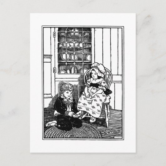 Een, twee, mijn schopnipper, mijn graafmachine briefkaart (Voorkant)