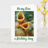 EEN TWEEDE DAG VOOR MIJN ***TWIN **** KAART (Gele Bloem)