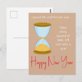 Een tweede zandloper Nieuwjaar Briefkaart (Voorkant / Achterkant)