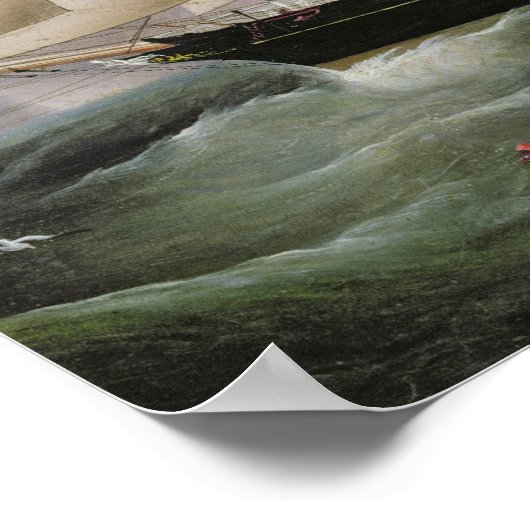 Een tweedehands Schooner van Dover (olie op canvas Poster (Hoek)