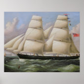 Een tweedehands Schooner van Dover (olie op canvas Poster (Voorkant)