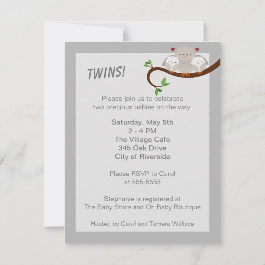 Een tweelinghoofdje van een Baby shower neutraal Kaart (Achterkant)