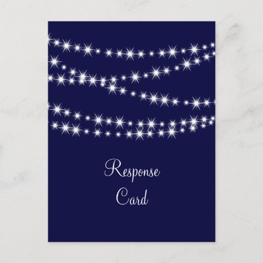 Een Twinkle Lights Briefkaart RSVP (marine) (Voorkant)