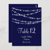 Een Twinkle Lights Table Number (marine) Briefkaart (Voorkant / Achterkant)