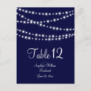 Een Twinkle Lights Table Number (marine) Briefkaart