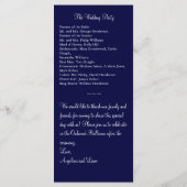 Een Twinkle Lights Wedding Program (marine) Programmakaart (Achterkant)