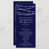 Een Twinkle Lights Wedding Program (marine) Programmakaart (Voorkant / Achterkant)