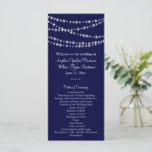 Een Twinkle Lights Wedding Program (marine) Programmakaart (Staand voorkant)