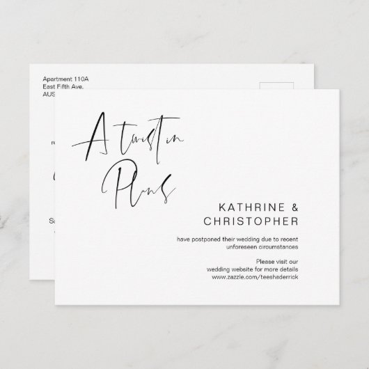 Een Twist in Plans, Minimalisme Weddenschap uitges Briefkaart (Voorkant / Achterkant)