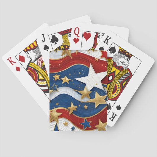Een twist op de Amerikaanse vlag klassieke speelka Pokerkaarten (Achterkant)