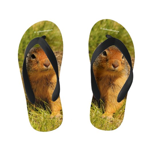 Een Twitchy-nosed Columbian Ground Squirrel Kinder Teenslippers (Voetbed)