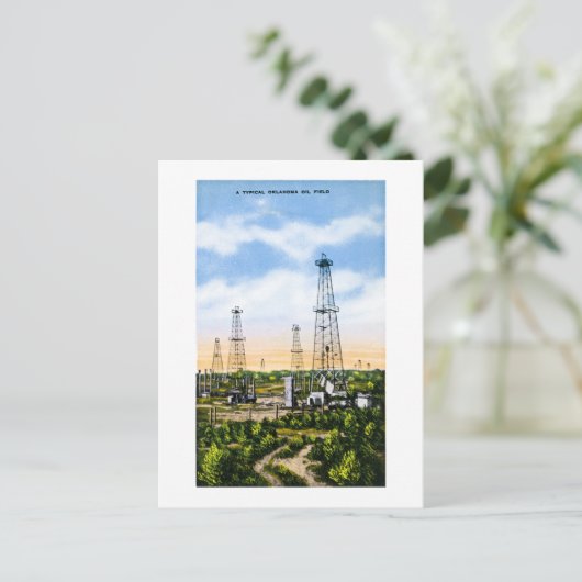 Een typisch Oklahoma olieveld Briefkaart (Staand voorkant)