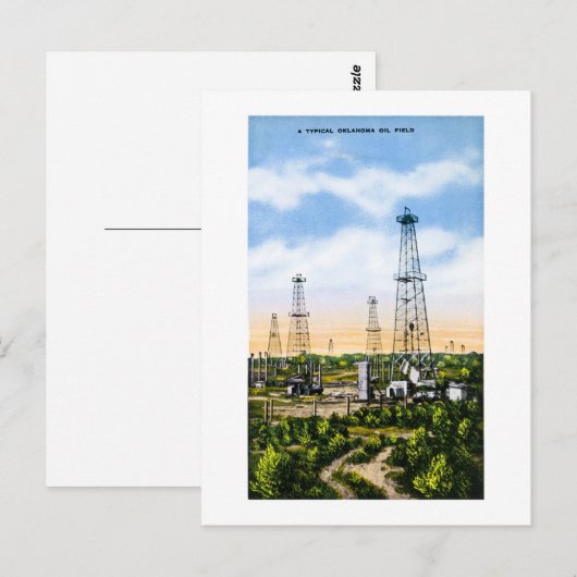 Een typisch Oklahoma olieveld Briefkaart (Voorkant / Achterkant)