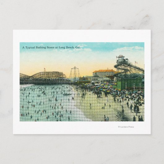 Een typische badcentrale bij de strand briefkaart (Voorkant)