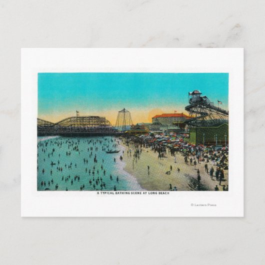 Een typische badzone op lange afstand briefkaart (Voorkant)