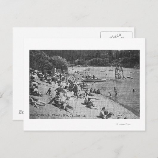 Een typische dag in Sandy Beach Monte Rio, CA Briefkaart (Voorkant / Achterkant)