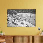 Een typische dag in Sandy Beach Monte Rio, CA Canvas Afdruk (Insitu (Woonkamer))