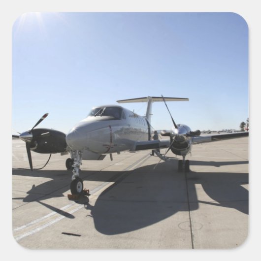 Een UC-12F King Air-vliegtuig Vierkante Sticker (Voorkant)