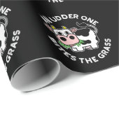Een udder betrapt de grasschimmelige Koe Pun Dark  Cadeaupapier (Rol Hoek)