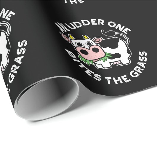 Een udder betrapt de grasschimmelige Koe Pun Dark  Cadeaupapier (Rol Hoek)