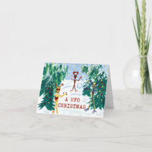 Een UFO-kerst Feestdagen Kaart